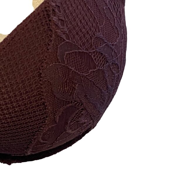 Auden Women Wine Purple Lace Underwire Plunge Coverage Push-Up Bra Sz 34B - Picture 2 of 7